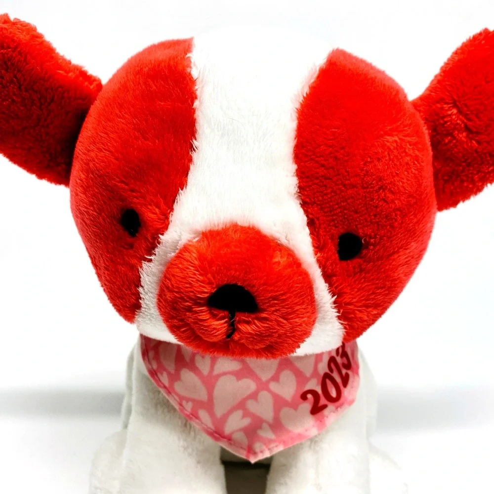 Hallmark 2023 Red White Dog Heart Bandana Puppy Lovey‎ Baby 9